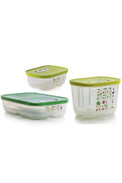 Tupperware Greenhouse Set 3-Piece Vegetable and Fruit Storage Set - Hsgl (800-2x1.8)