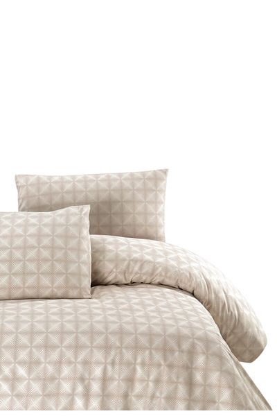 Menderes Home Ranforce Beige Cotton Collection - Παπλωματοθήκη με εφέ μονό μαξιλάρι