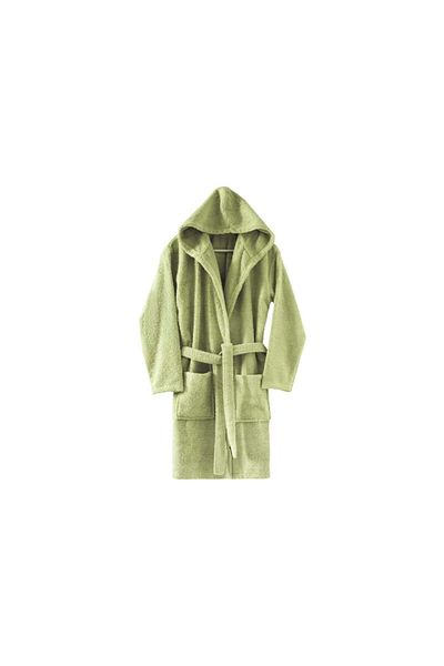 Menderes Home Green Plain Curl - Βαμβακερή συλλογή μπουρνούζι με κουκούλα Xlarge