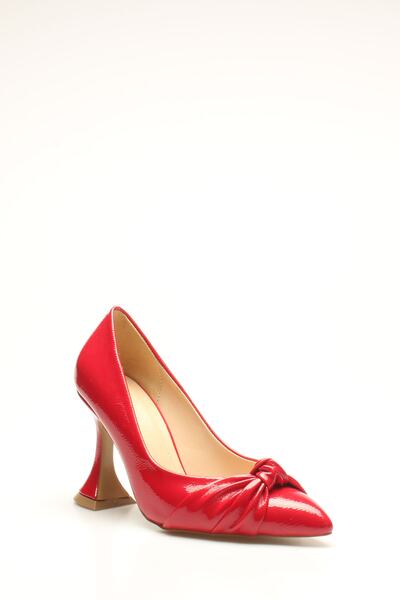 ROVIGO Red Crinkled Patent Leather Women's Heels