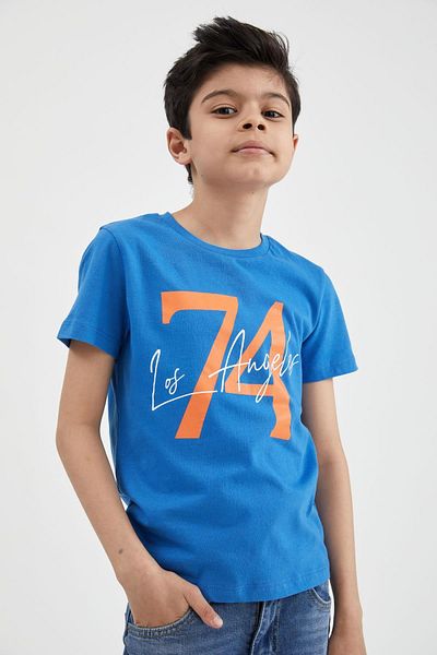 DeFacto Tricou cu mânecă scurtă cu imprimeu text pentru băieți T7108A621SP