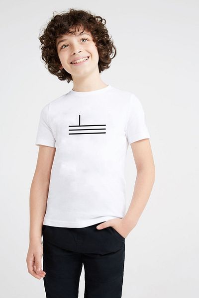 QIVI Tricou alb cu imprimeu Alayundlu, unisex, pentru copii