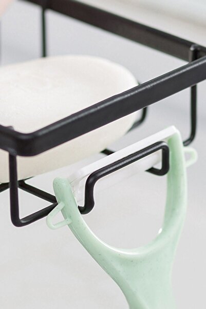 Buffer حامل إسفنجة من الفولاذ المقاوم للصدأ قابل للتثبيت ومرفق تقطيع للحمام والمطبخ - سهل القطع