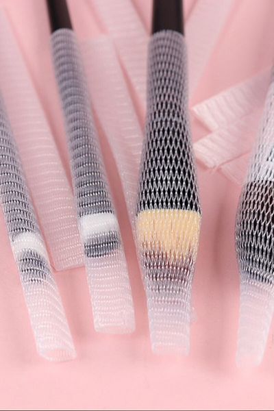 Buffer 4 Pieces Blush Contour Eyeliner Brush Supplies Products Protective Mesh Cover Mesh Case Set 20pcs