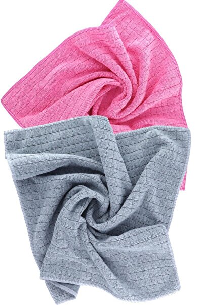 SİLVER HOME Simli Kareli 40x40cm 2li Mikrofiber Temizlik Bezi - Mp