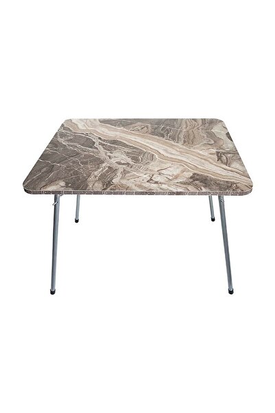 Mocca Style 60x80 Mermer Desenli Katlanır Balkon Bahçe Kamp Piknik Masası
