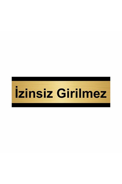 Özarslan Dizayn علامة تحويل معدنية ذهبية اللون مقاس 5 × 20 سم ممنوع التعدي عليها