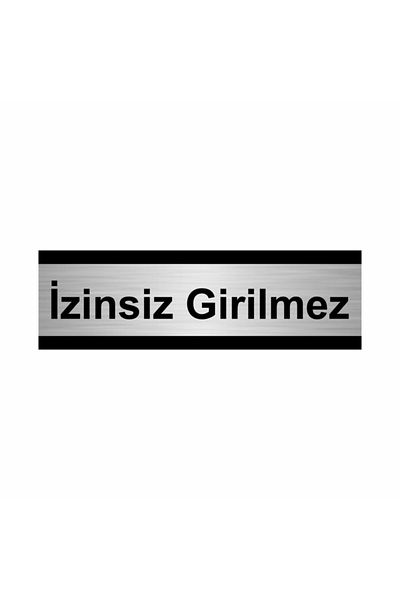 Özarslan Dizayn لافتة اتجاهات معدنية معدنية ممنوع التعدي على ممتلكات الغير مقاس 7 × 20 سم فضي اللون
