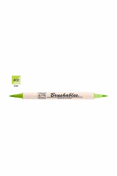 Zig قلم تحديد ذو طرف فرشاة بلونين من Brushables 402 Kiwi