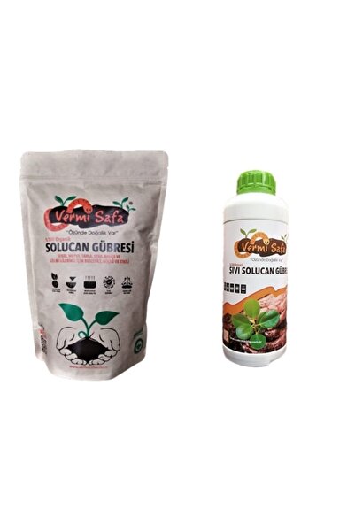Vermisafa Organik Solucan Gübresi 1kg Katı 1lt Sıvı, Sebze, Meyve, Tarla, Ser...
