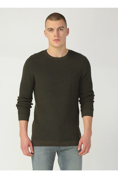 Lee Cooper Men Clayton Arrow Collar Sweater Khaki 211 Lcm Model