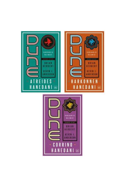 İthaki Yayınları Dune Hanedanlık Üçlemesi Set - Atreides - Harkonnen - Corrino