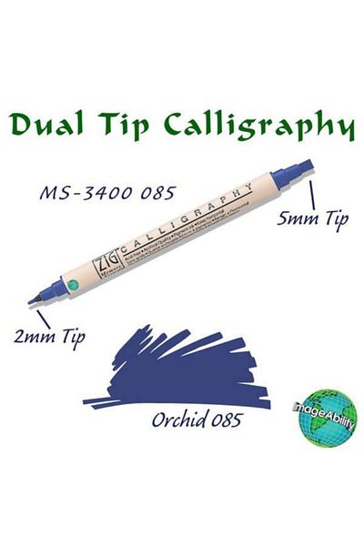 Zig Calligraphy Double Ended Calligraphy Pen 2 mm + 5 mm 085 Orchid