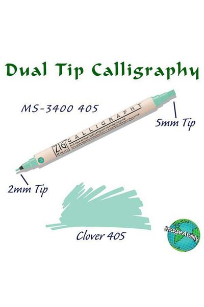 Zig Calligraphy Double Ended Calligraphy Pen 2 mm + 5 mm 405 Clover