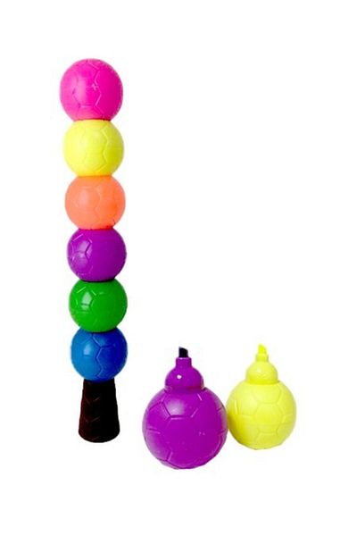 GENC DIJITAL BASKI 6 Colors Highlighters with Football Balls Model