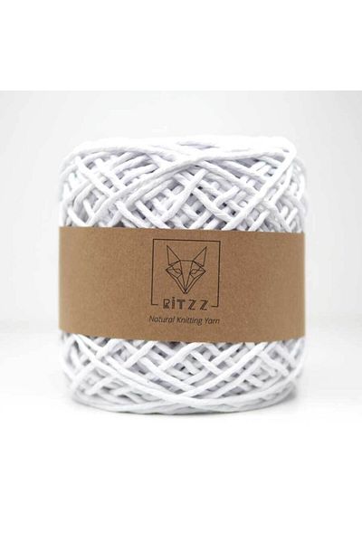 Ritzz Snow White Μονό Στριφτό Βαμβακερό Σχοινί Μακραμέ Σχοινί // 3mm // 500 γραμμάρια