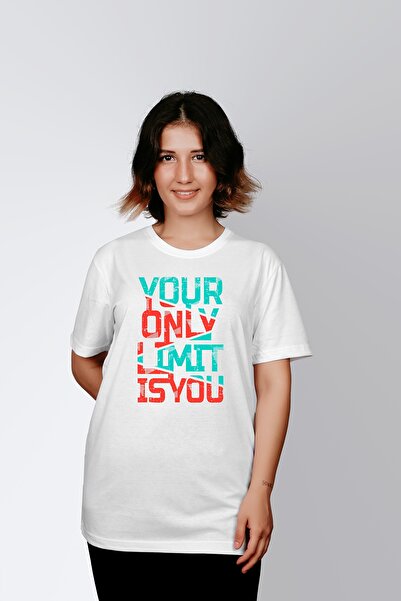 ErTaPassage Γυναικείο μπλουζάκι White You Are The Limit με τύπωμα - T2071469