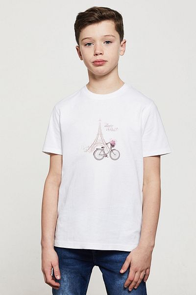 QIVI Tricou alb pentru copii