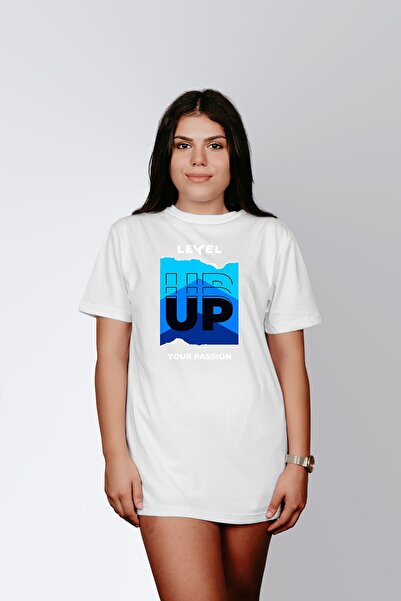 ErTaPassage Γυναικείο μπλουζάκι White Level Up με τύπωμα - T5034211