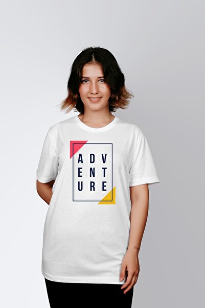 ErTaPassage Γυναικείο μπλουζάκι White Adventure με τύπωμα - T8114491