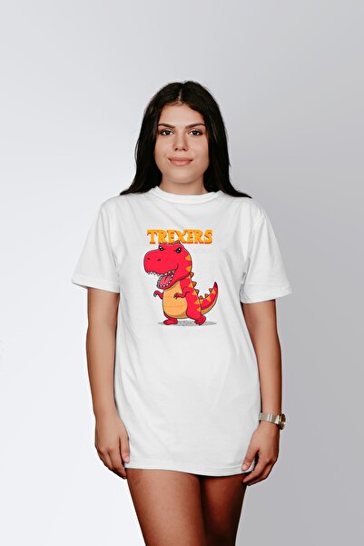 ErTaPassage Dinozaur alb cu imprimeu Femeie tricou - T2834009
