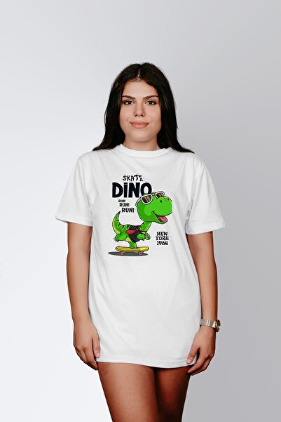 ErTaPassage White Cool Dino cu imprimeu Femei tricou - T4409473