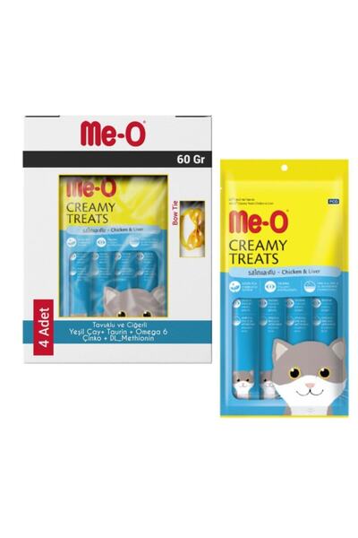 me-o Creamy Tavuklu Ve Ciğerli Krema Kedi Ödülü 4x60 gr