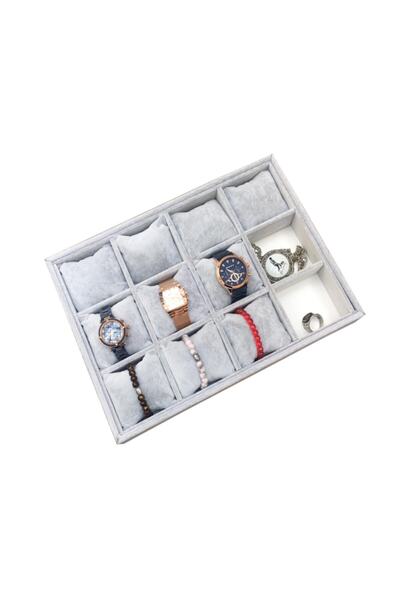 IMPALA Box Watch Bracelet Box with Suede Pillow and Gray Compartments