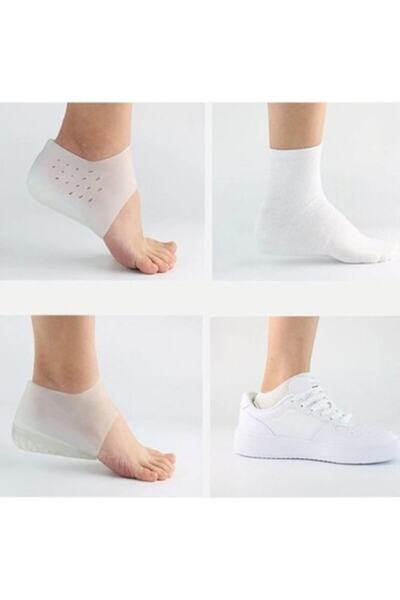 Egonex Topuk Yükseltici Topuk Çorabı Beyaz