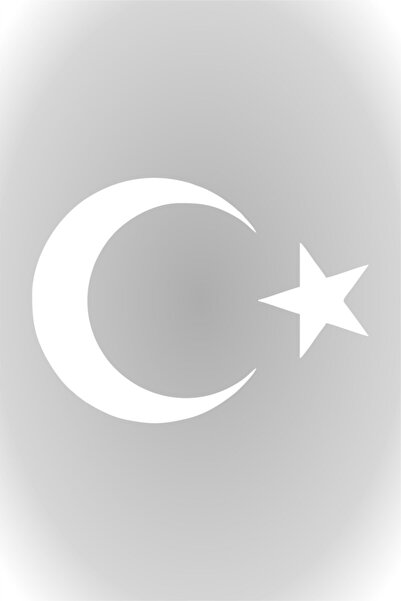 Quart Aksesuar 20 Cm Beyaz Ay Yıldız Sticker Türk Bayrağı Sticker