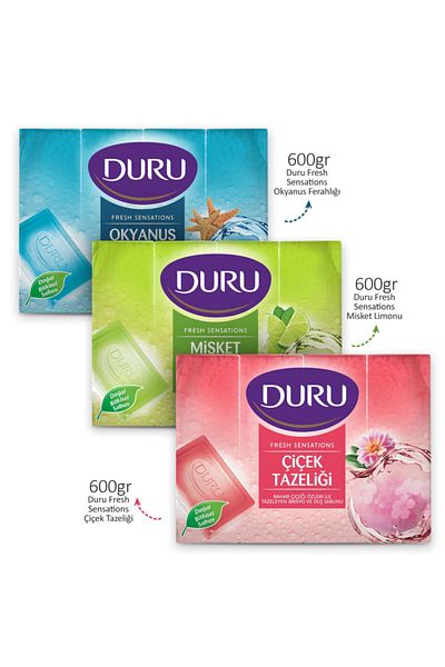 Duru Flower Freshness - Ocean - Lime Fresh Sensations 3x600 gr
