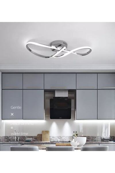 burenze Modern Luxury Tasarım Plafonyer Led Avize Krom