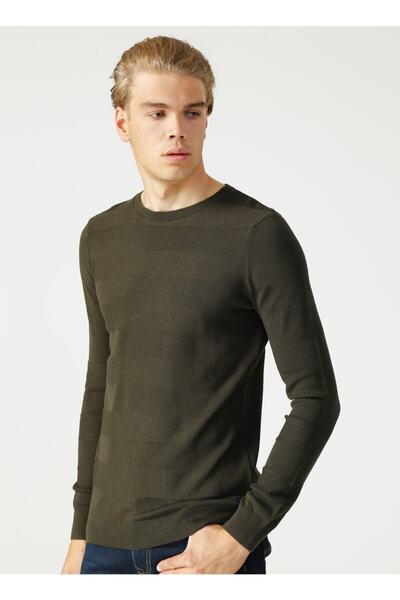 Lee Cooper Holden Khaki O Neck Men's Sweatshirt - 211 Lcm 241054