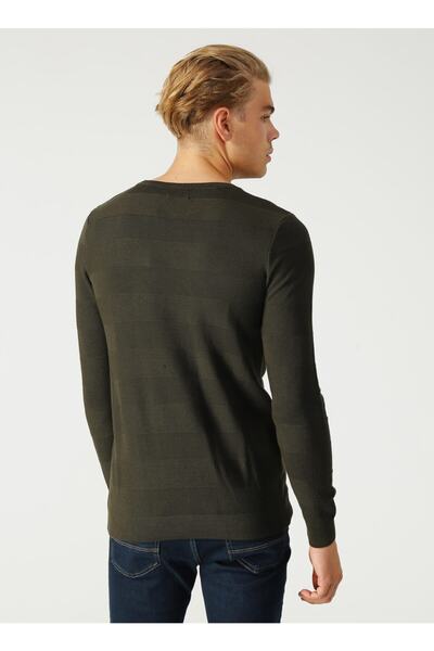 Lee Cooper Holden Khaki O Neck Men's Sweatshirt - 211 Lcm 241054