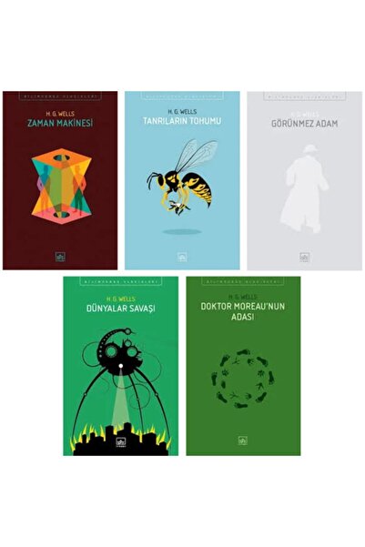 İthaki Yayınları H. G. Wells 5 Kitap Set - Zaman Makinesi - Tanrıların Tohumu...