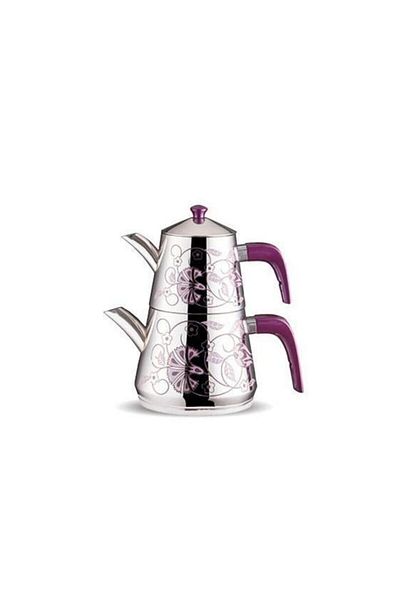 Güntem Fms Pyramid Teapot Mini Decorated Purple