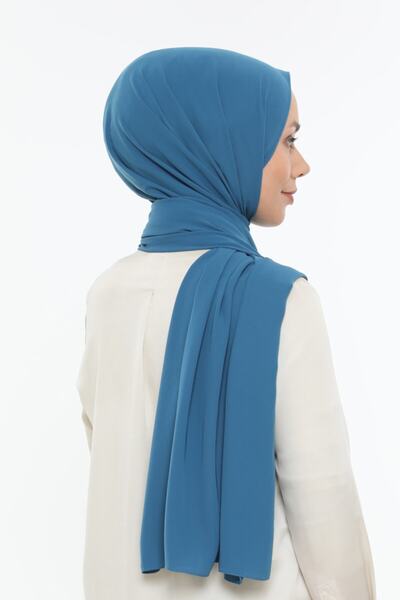 Levidor Indigo Plain Medina Silk Shawl - 0006c340