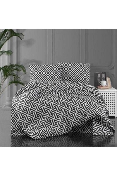 üntaş Life Blackwhite Series Diagonal Single Cotton Duvet Cover Set Ecdiagonal001