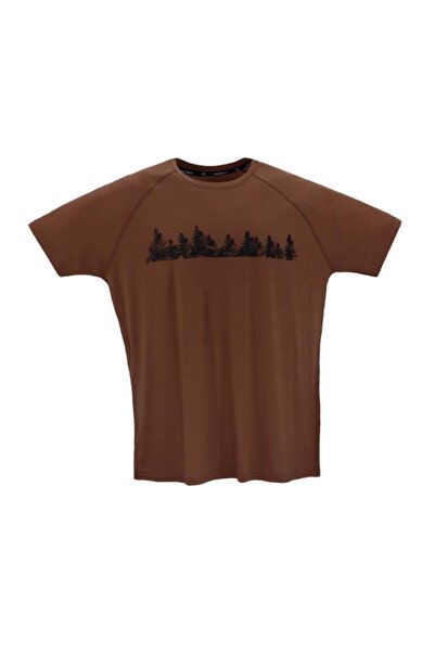 Woolnat Merino Wool Tree Printed Short Sleeve Men's T-shirt