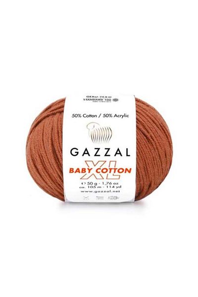 Gazzal Baby Cotton Xl Amigurumi Thread Ανοιχτό Πλακάκι - 3454 - 50 Γρ. Σχοινί διάτρησης