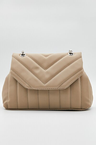 Çantacımstore Women's Mink Stitching Detailed Quilted Crossbody Bag