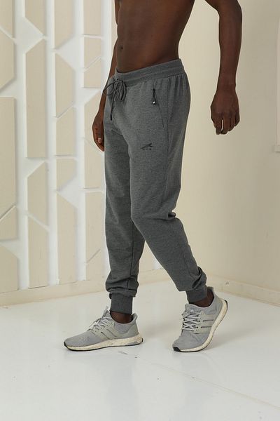 ZEYMERADE Pantaloni de sport pentru bărbați, din bumbac, cu fermoar ascuns, antracit