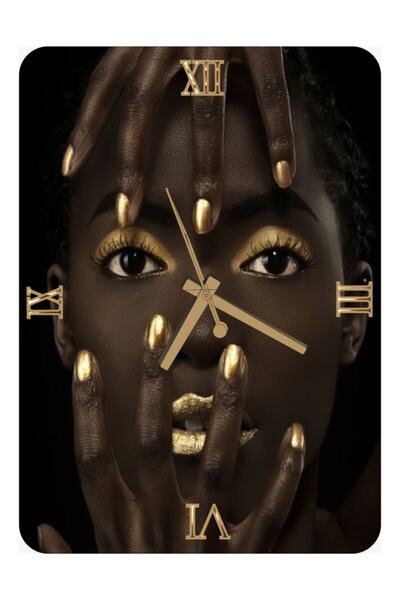 Yavuz Süs Women's Motif Wooden Wall Clock No:1