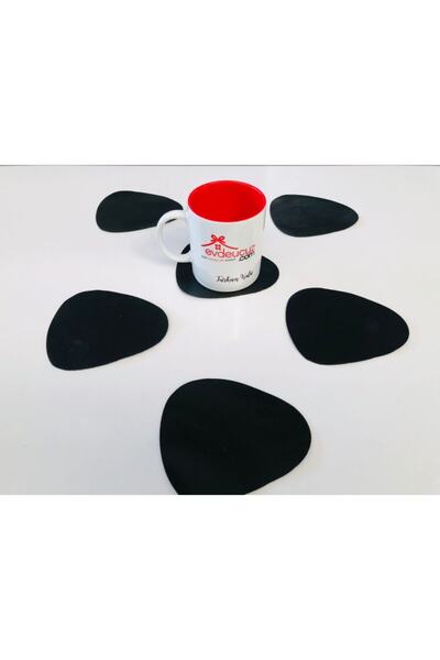 evdeucuz Leather Coasters 6 Pieces