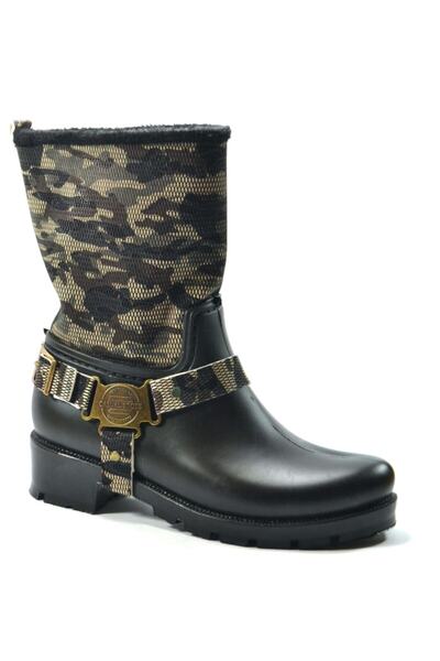 Orkide Black Plastic Casual Women's Rain Boots