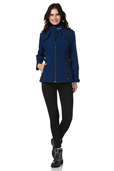 Essin Rüzgar Yağmur Geçirmez Soft Shell Lacivert Mont