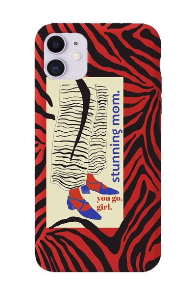 shoptocase Iphone 11 Kırmızı Lansman Stunning Mom Tasarımlı Telefon Kılıfı