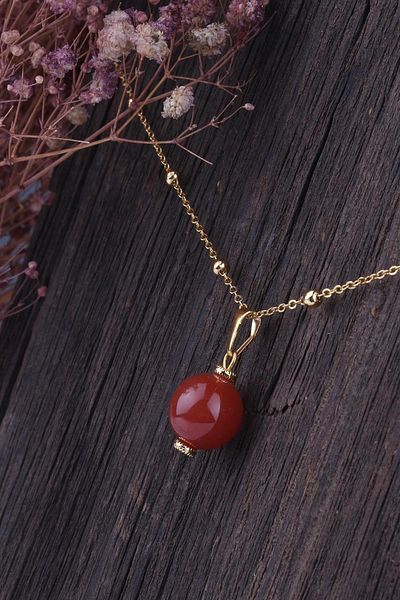 Dünya Doğal Taş Agate Stone Women's Necklace -200166