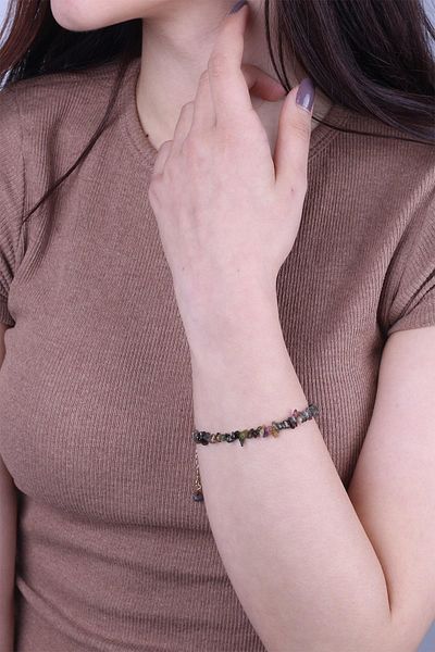 Dünya Doğal Taş Natural Tourmaline Stone Women's Bracelet -300196
