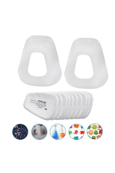 3M 5n11 10 Adet Pamuk Filtre 2 Adet 501 Filtre Kapağı N95 Part...
